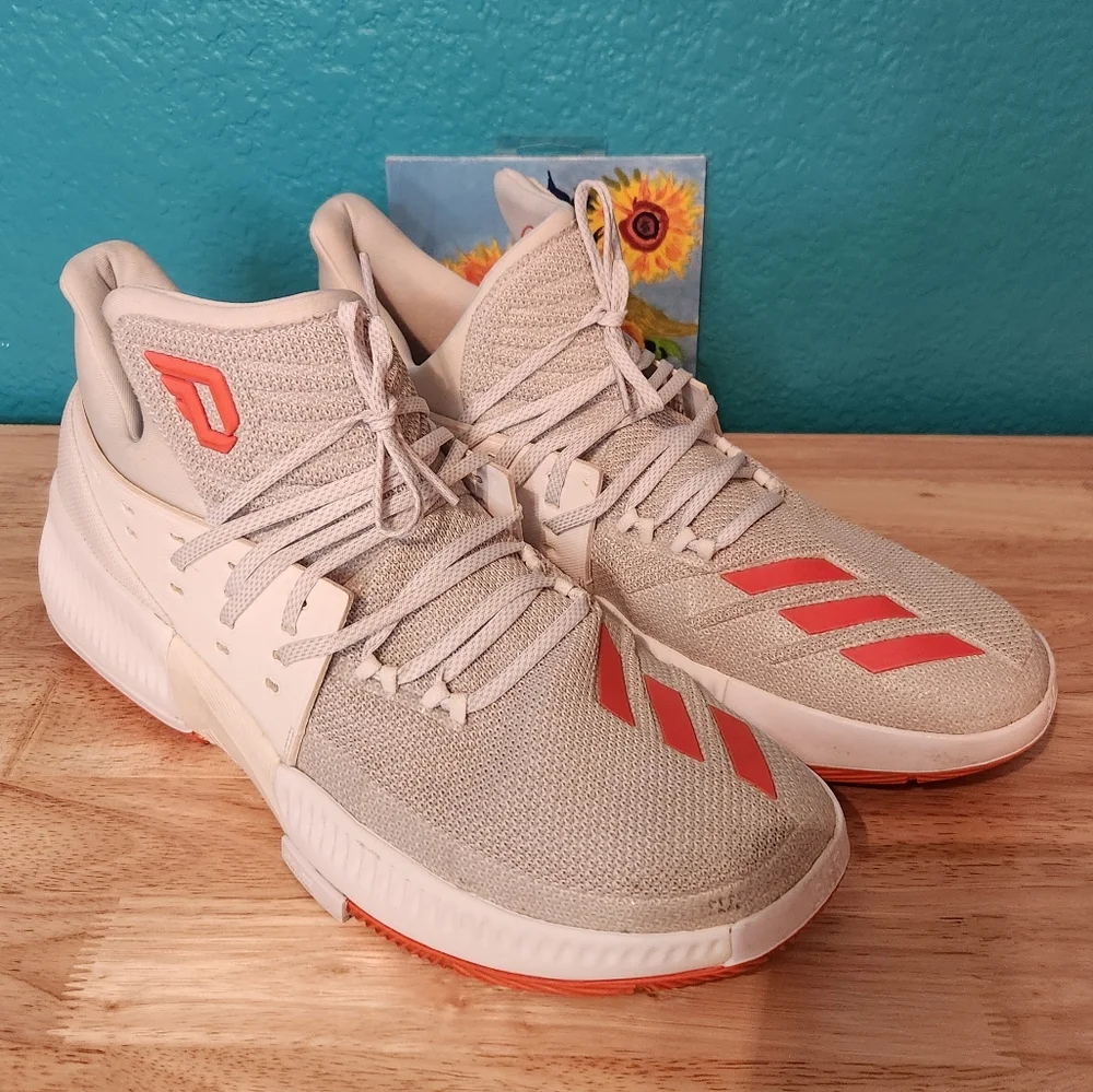 Adidas Dame 3 Damian Lillard Men's Basketball‎ Shoes Concrete/Red/White, Size 14